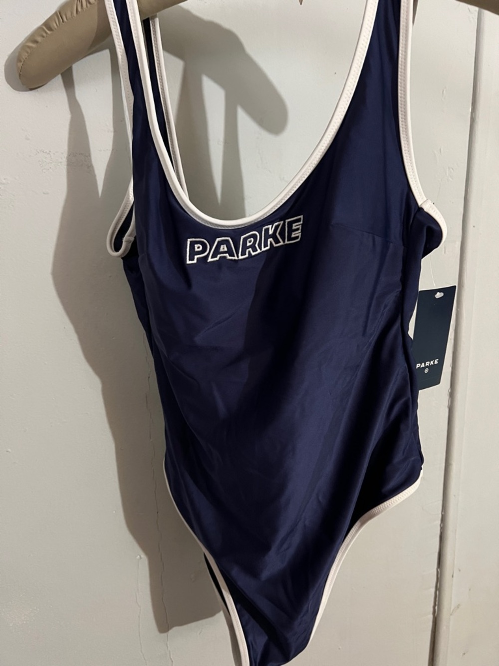 Parke target collab Navy One-Piece Swimsuit with White Trim size S - Picture 4 of 5
